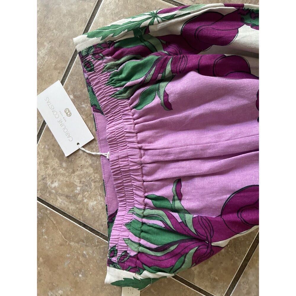 Caroline Constas Top Blouse Skirt Set 2 Piece Matching NWT Purple Floral XS - Picture 11 of 12